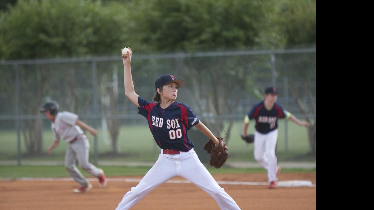 
Allen Roberts pitches for the Clover Red Sox.
