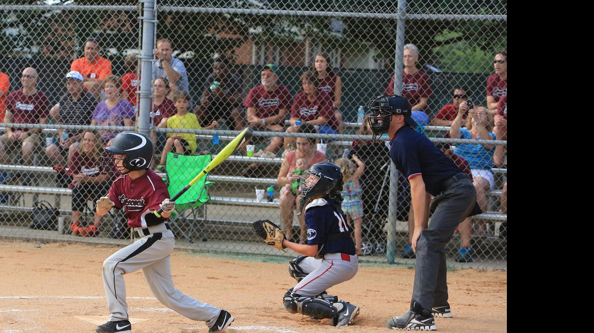 
Zach Roberts hits a single for the Gamecocks during the Clover Parks and Recreation Department’s Minor League Tournament championship.
