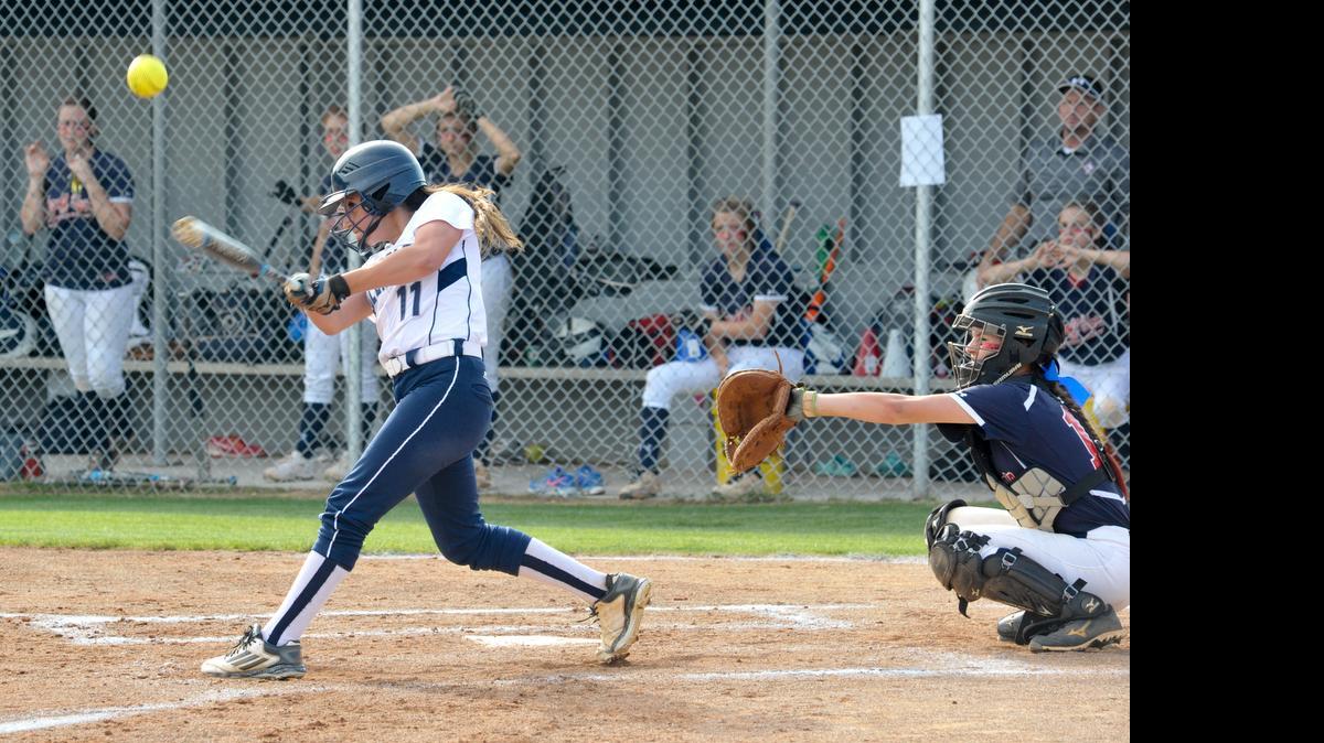 
Clover's Missy Mavrogian makes contact. Clover defeated Lugoff-Elgin 4-0 last week.
