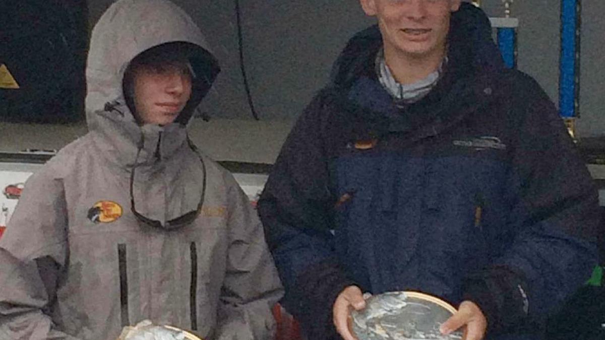 Clover High School bass fishing teammates Britt Myers, left, and Tanner Maness won the Oct. 10 Palmetto Boat Center High School Tournament Trail on Lake Hartwell.
