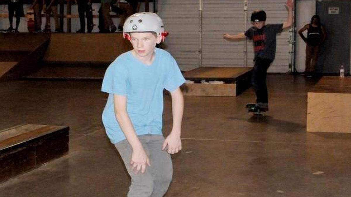 
Nolan Harris, 13, of York enjoys skateboarding on opening day of the T.A.Z Indoor Skate Park in Clover.
