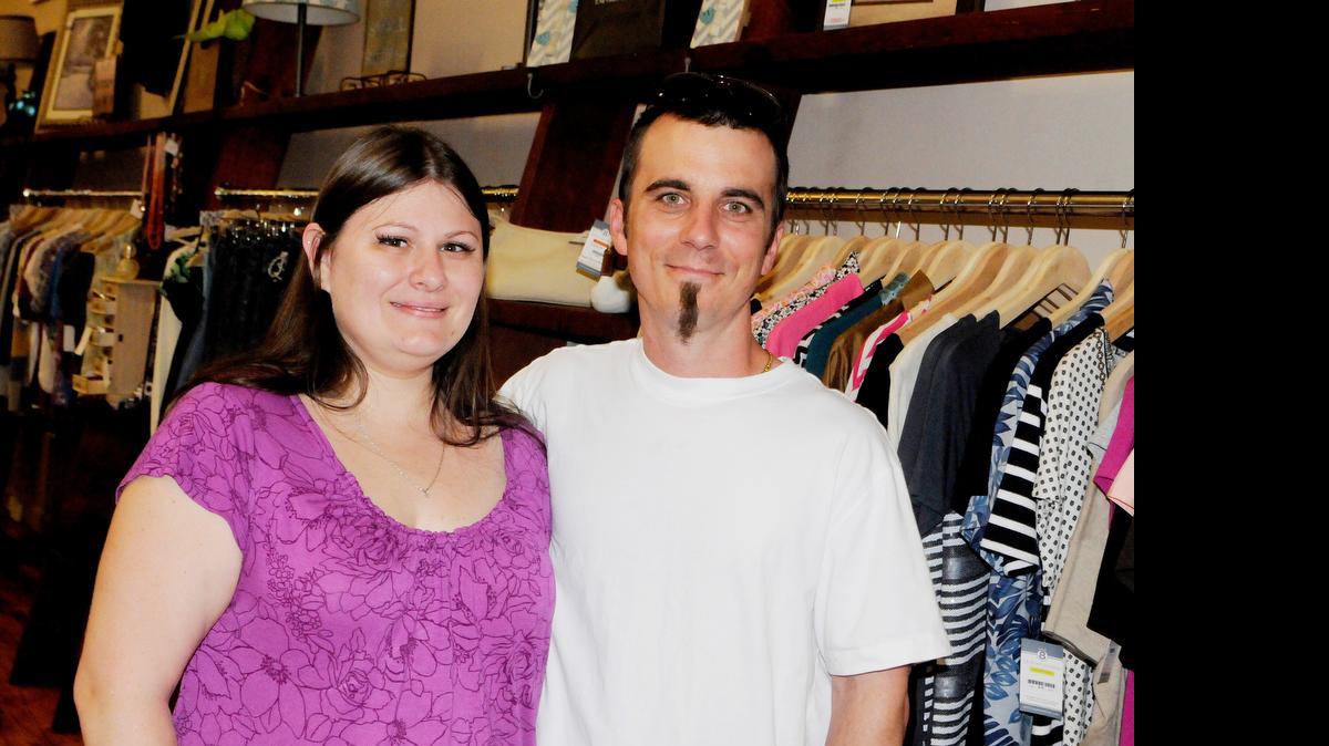 
Krista Dietz and Brian Combs own and operate 803 Industries in downtown York, a store that sells new and pre-owned clothing, accessories and other items. They also are working to get a website up.
