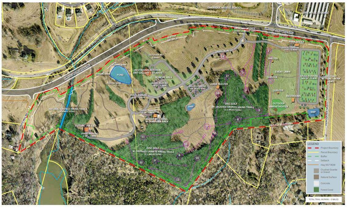 Woodend Park in Lake Wylie now has a layout plan approved by York County. It includes a fishing pond and 18-hole disc golf course. There’s been county discussion about selling two other park sites and moving more activities to Woodend.