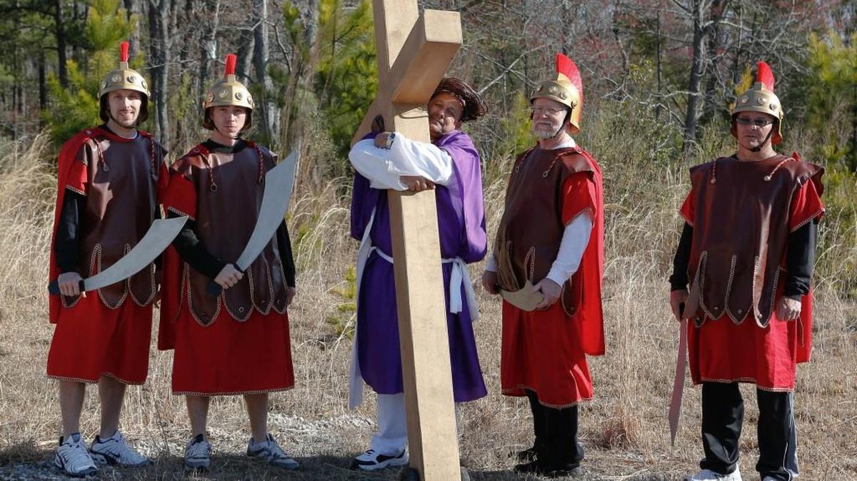 Lighthouse Pentecostal Holiness Church Pastor Carl Williams portrays Jesus along with Roman soldiers Kenny Newell, Joshua Ratliff, Chad Moss and Gary Burns. Fort Mill area churches have Easter services planned and everyone is invited.