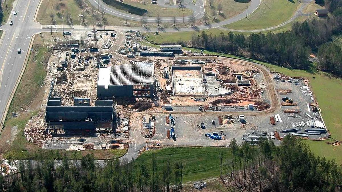 A view in mid-January of construction underway at the aquatic center on Charlotte Highway in Lake Wylie.