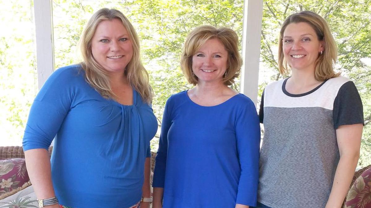 
Adoptive moms Kirsten Barrington-Hughes, left, Toni McIntyre and Elizabeth Haen come together each year to honor birth mothers on Birth mother's Day, celebrated the day before Mother's Day.
