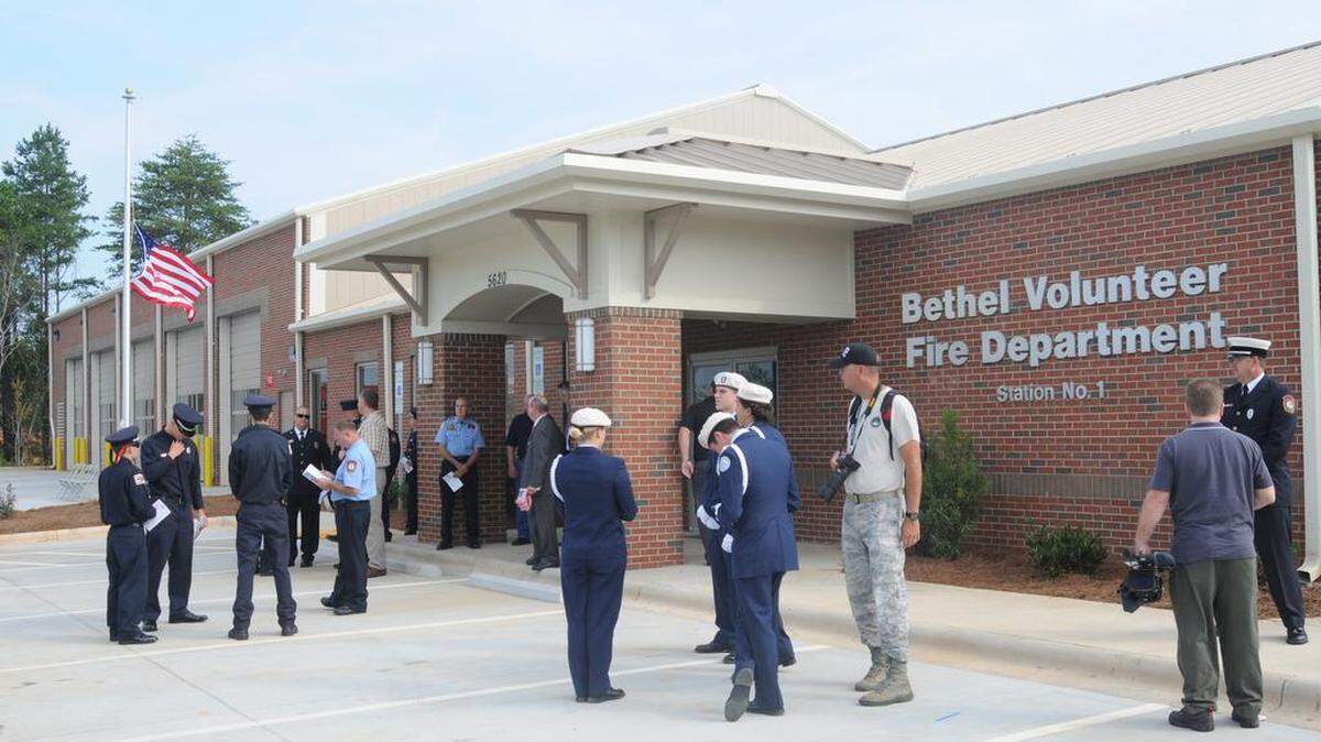 
A dedication for a flag given by Woodmen of the World to Bethel Volunteer Fire Department for its new station at S.C. 557 and Oakridge Road and 9/11 remembrance was held in 2014.
