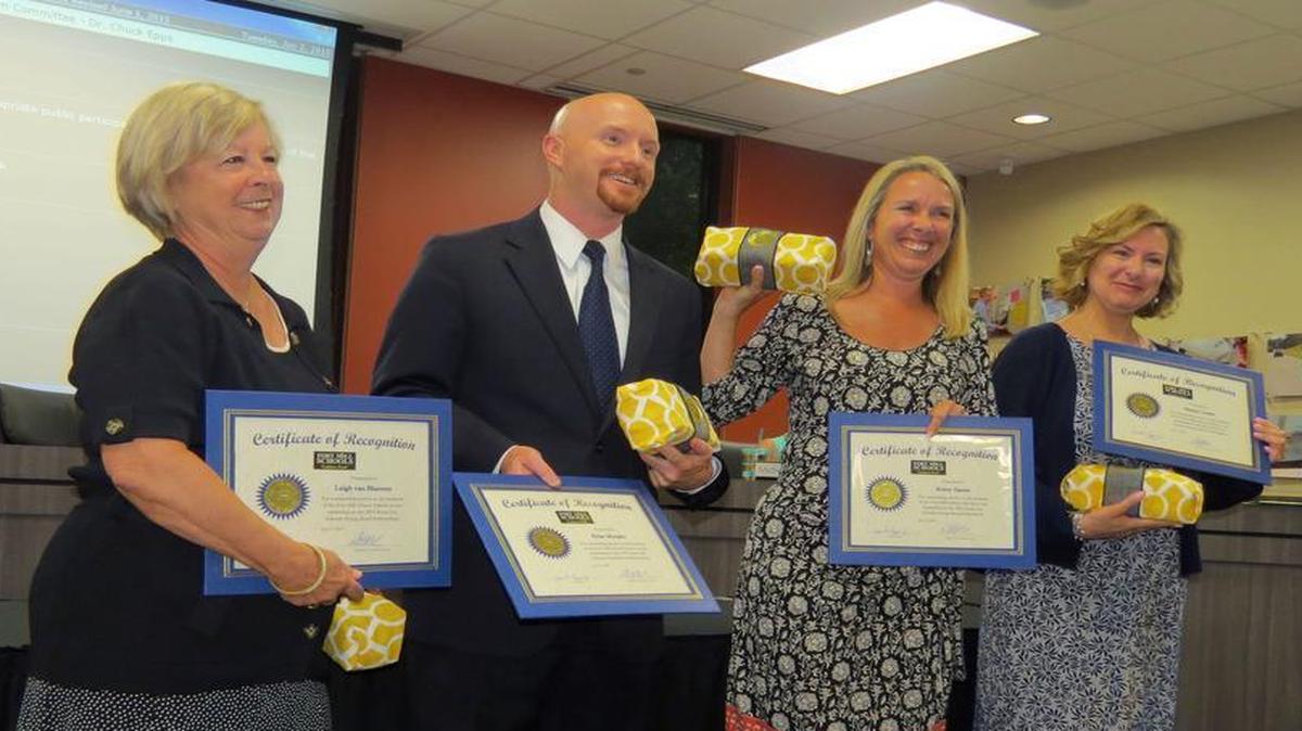 
The Fort Mill School Board recognized members of the Keep Our Schools Strong (KOSS) Bond Referendum Committee during its meeting June 2. 
