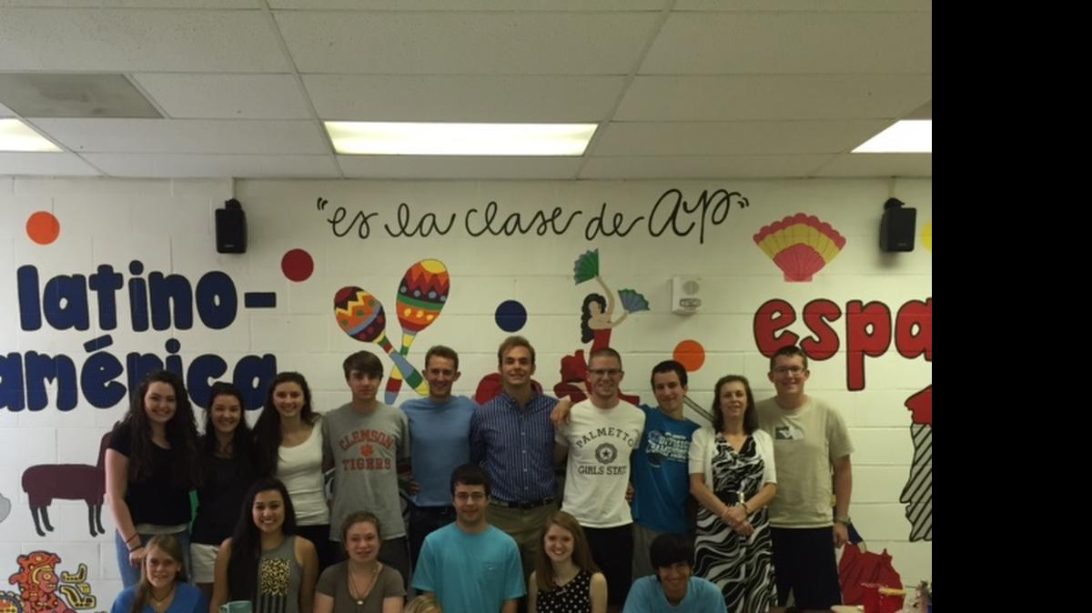 
AP Spanish students painted a wall in teacher Julie Pohar’s classroom at Clover High School.

