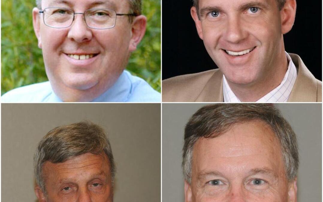Clockwise, from top left: George Sheppard, Michael Johnson, Larry Huntley and Tom Spratt.