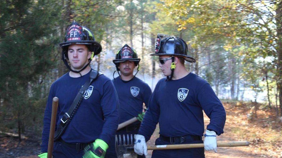 Fort Mill Fire Department staff trained on the Anne Springs Close Greenway with a controlled burn Thursday.
