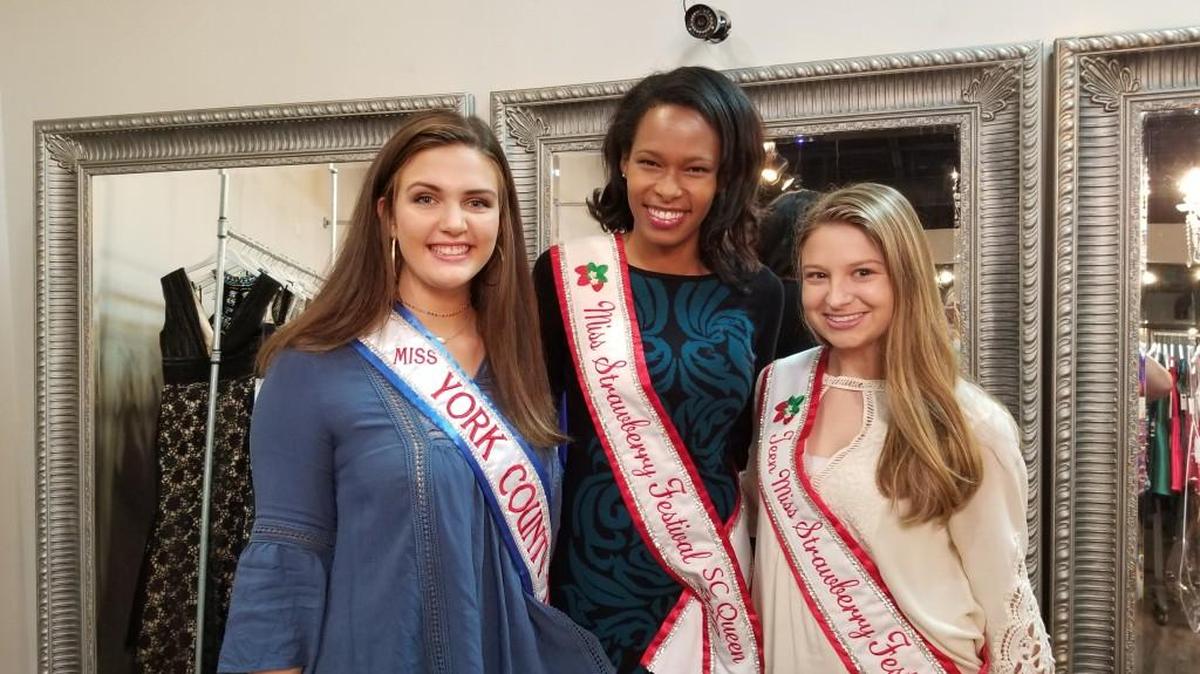Local pageant titleholders Miss York County Teen USA Lexie Ratliff, left, Miss South Carolina Strawberry Festival Daisy Burroughs and Teen Miss Strawberry Festival Alissa Ilacqua will compete for the coveted state title and crowns of Miss South Carolina USA and Miss South Carolina Teen USA Nov. 18 in Charleston.