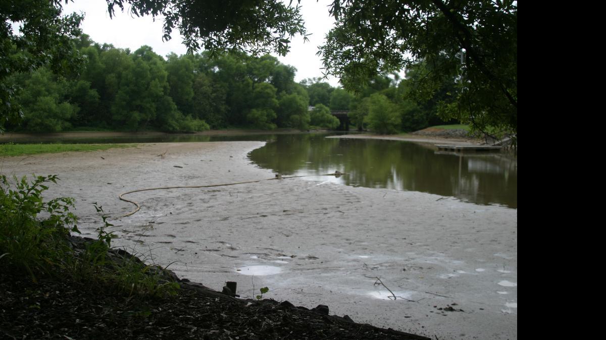 
The drought is visible in coves around Lake Wylie, including Crowders Creek looking toward the S.C. 49 bridge and island. 
