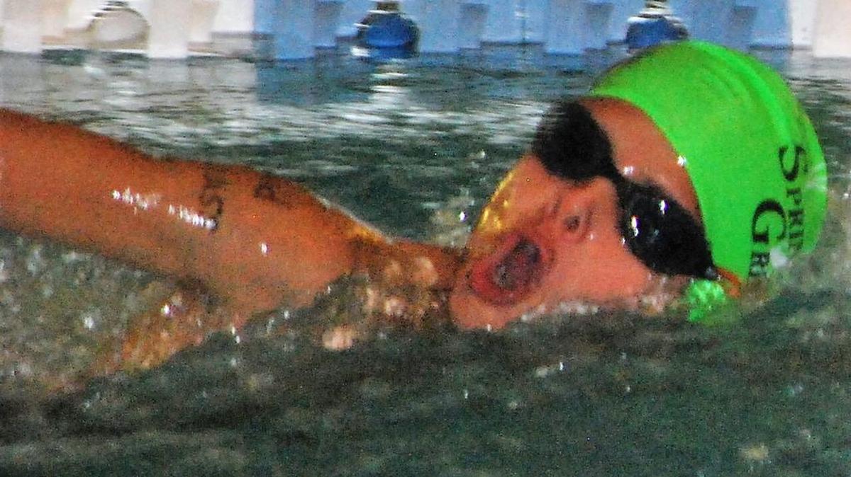 Springfield’s Reid Douglass swims a portion of the freestyle relay during the Greenwave’s recent meet.