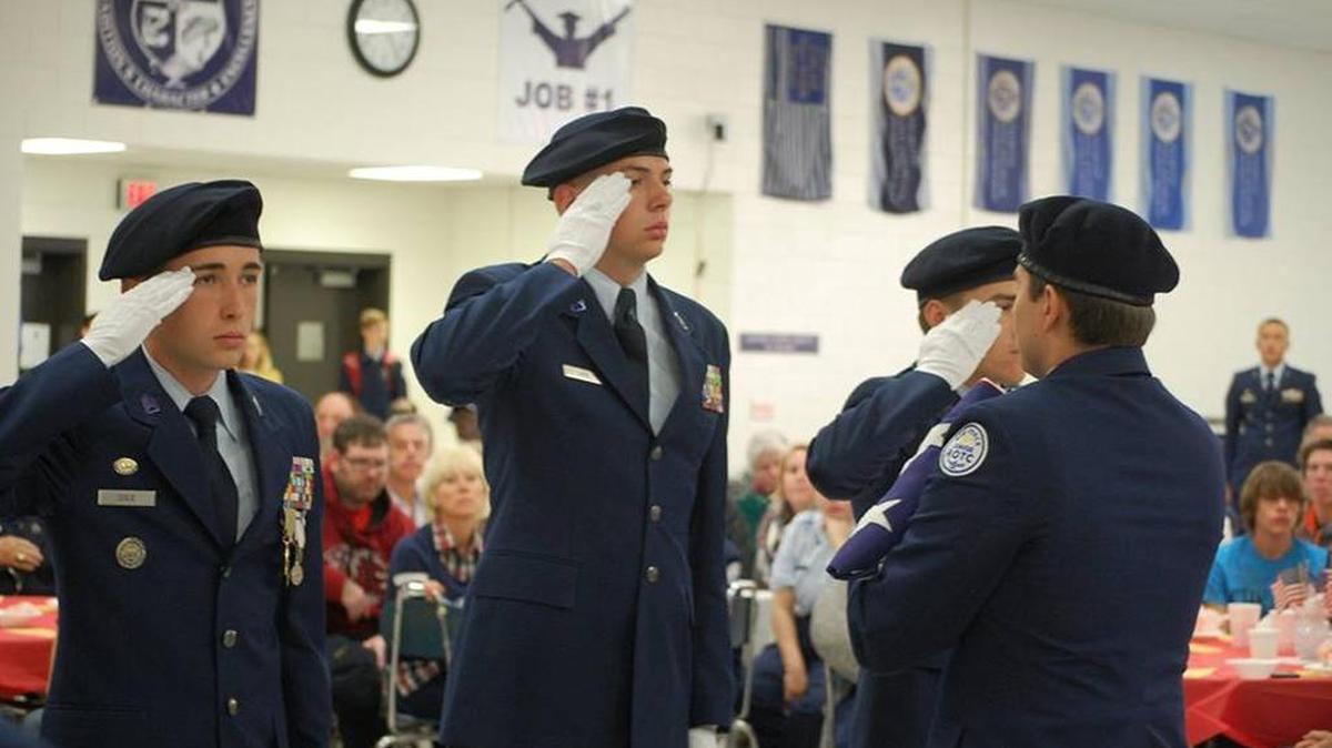 Clover High School AFJROTC was one of several school groups to host the Nov. 10 Appreciation Breakfast for veterans at the school.