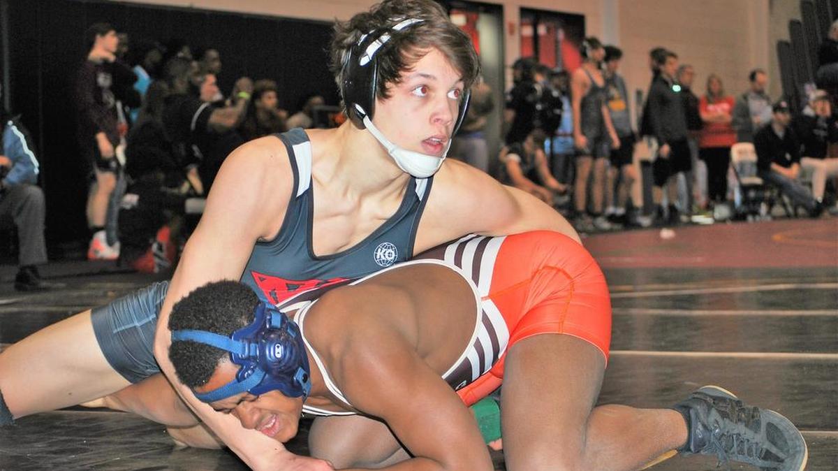 Nation Ford’s Bryson Perdue (top) was one of six Falcon wrestlers to participate in the Bearcat Invitational last weekend. The finished 22nd in the 28-team event.