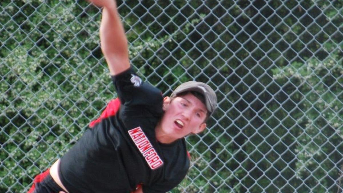 Nation Ford’s Jonathan Habbick serves the ball during the Falcons’ match against Clover.