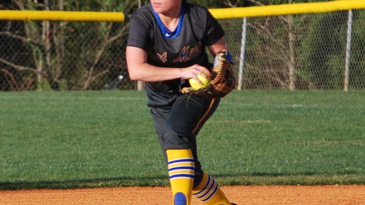 Fort Mill’s second baseman Keri Nissen looks to turn a double play in the Jackets game against Andrew Jackson.