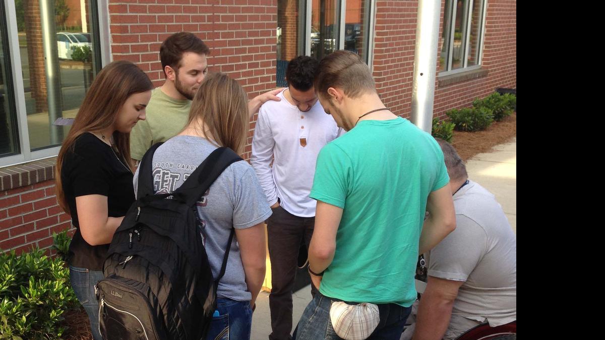 
About 30 Clover High School Fellowship of Christian Athletes students participated May 7 in National Day of Prayer.
