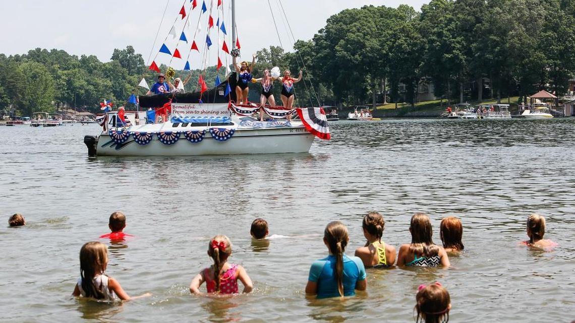 The Flotilla Parade from Nivens Landing to Windjammer Park begins Saturday in Tega Cay, one of the popular 4th of July offerings in the county.