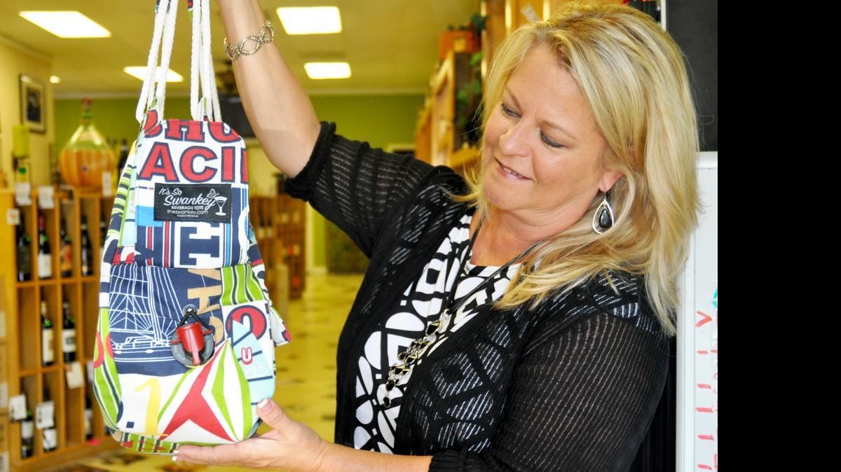 
Tracey Luebbers of Lake Wylie created the Swankey bag, which is on display at Market on Wylie.
