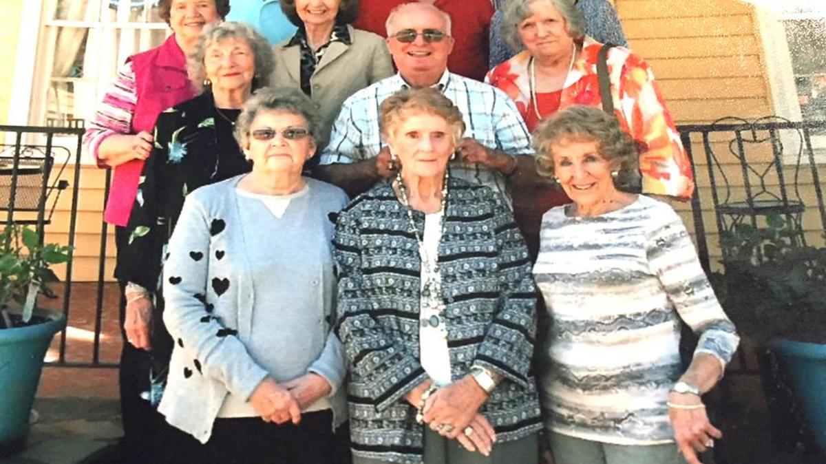 The Fort Mill High School Class of 1965 held its 65th reunion at Z Bakery Oct. 7. Eleven of the 21 remaining members of the class attended the reunion. Members of the class are: row one from left: Jackie Simmons Hucks, Ann Hood Jacobs and Betty Mills Thomas; row two, from left: Gary Bacot Spinks, Ray Spinks and Edith Pridmore Allen; row three, from left: Peggy Hucks Davidson and Mae Hutto Guerry; and row four from left: Edom Ellis, John Neal and Betty Sisk Hafner; and back: Gregory Smith.