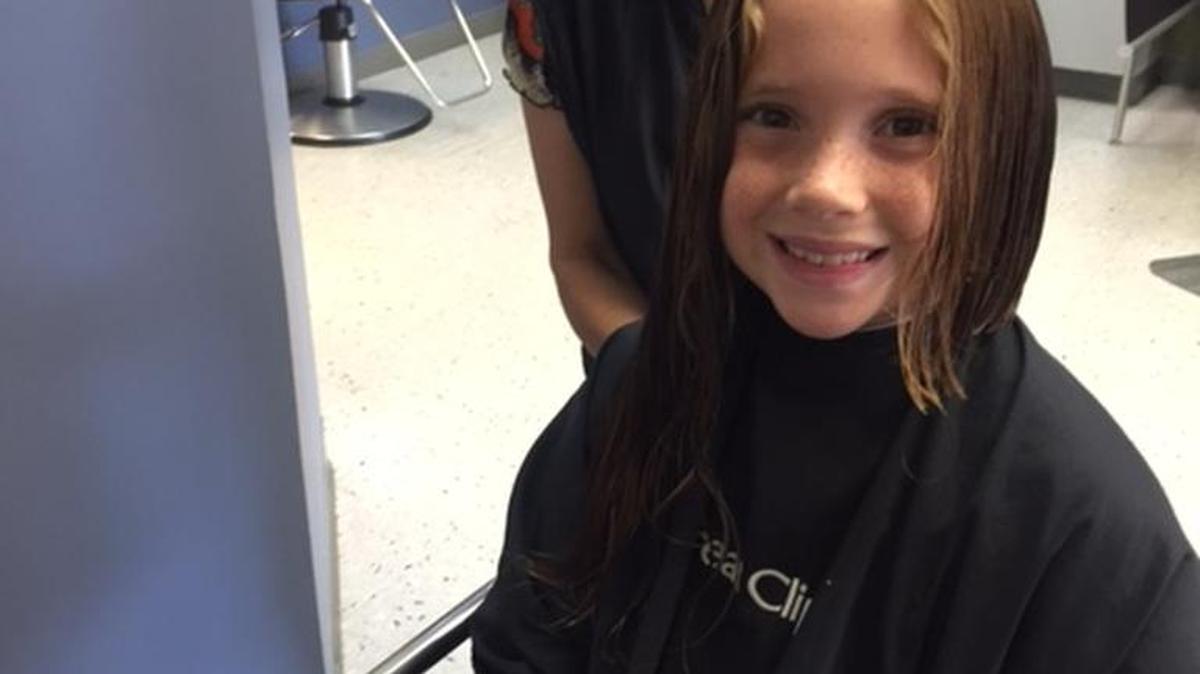 
Jenna Cameron, 8, donated her hair from a trip to Great Clips in Lake Wylie to Wigs for Kids.

