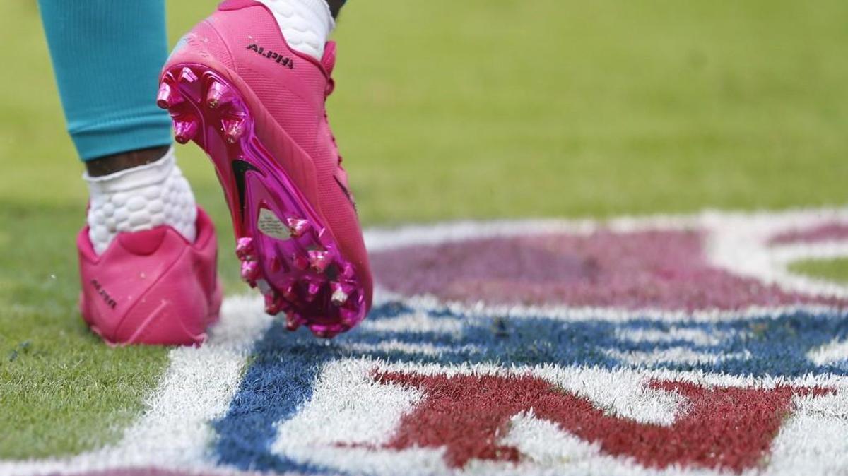 NFL players wear pink for A Crucial Catch campaign to raise money and awareness in the fight against breast cancer. Fans attending Friday’s football game at Nation Ford are asked to wear pink in support of survivors and to promote awareness.