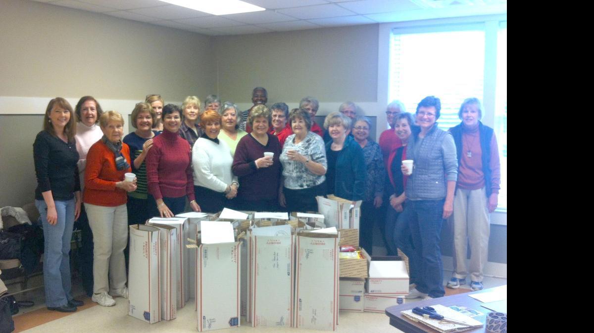 
In March, members of the the Tega Cay Women’s Club shipped 34 boxes of Easter gifts to deployed U.S. troops.
