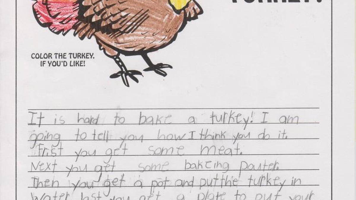 This turkey drawing was colored in by Kennedy Cilley in Julie Shreve’s first grade class at Pleasant Knoll Elementary School.