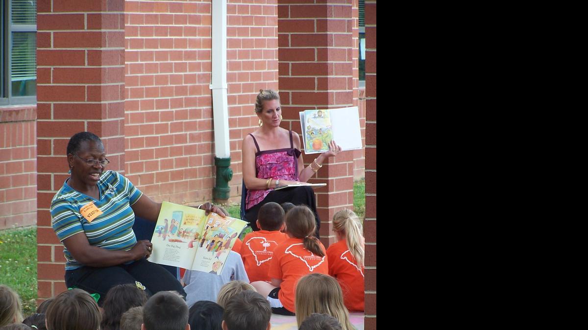 
Guests read to Crowders Creek Elementary School students during the May 29 Storytelling Festival.
