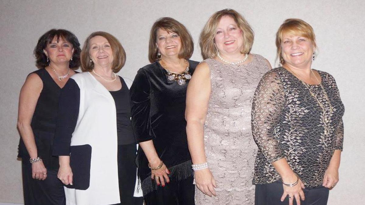Red Fez Shrine Club’s Camelettes executive board members from left are Kenia Penegar, Donna Estes, Kay Braswell, Teresa Wrenn and Lori Myers.
