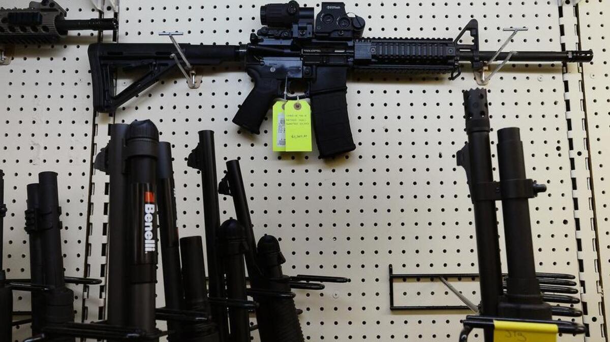 Assault-style rifles similiar to the ones in this photo were among the weapons stolen by the Columbia carjackers from the Shriners’ gun show in August 2018. 