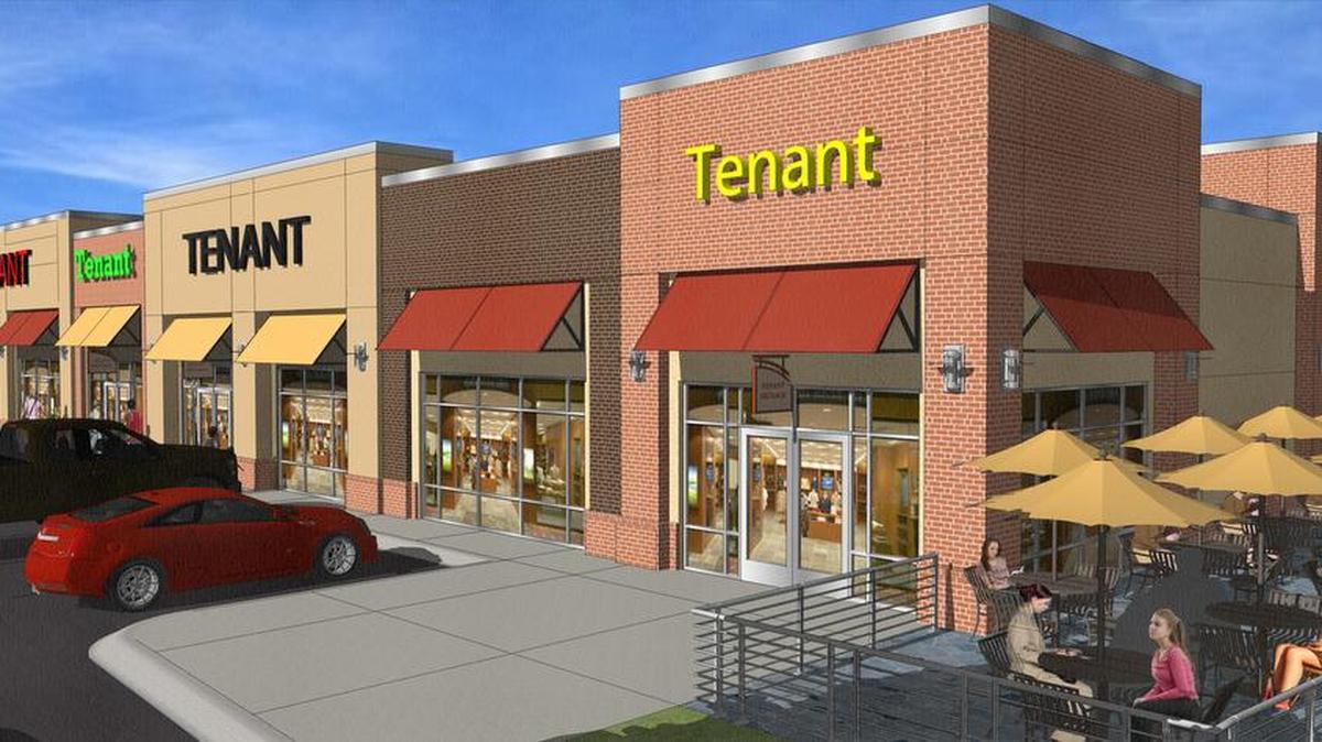 An illustration of Wylie Commons under construction at Shoppes at the Landing in Lake Wylie.