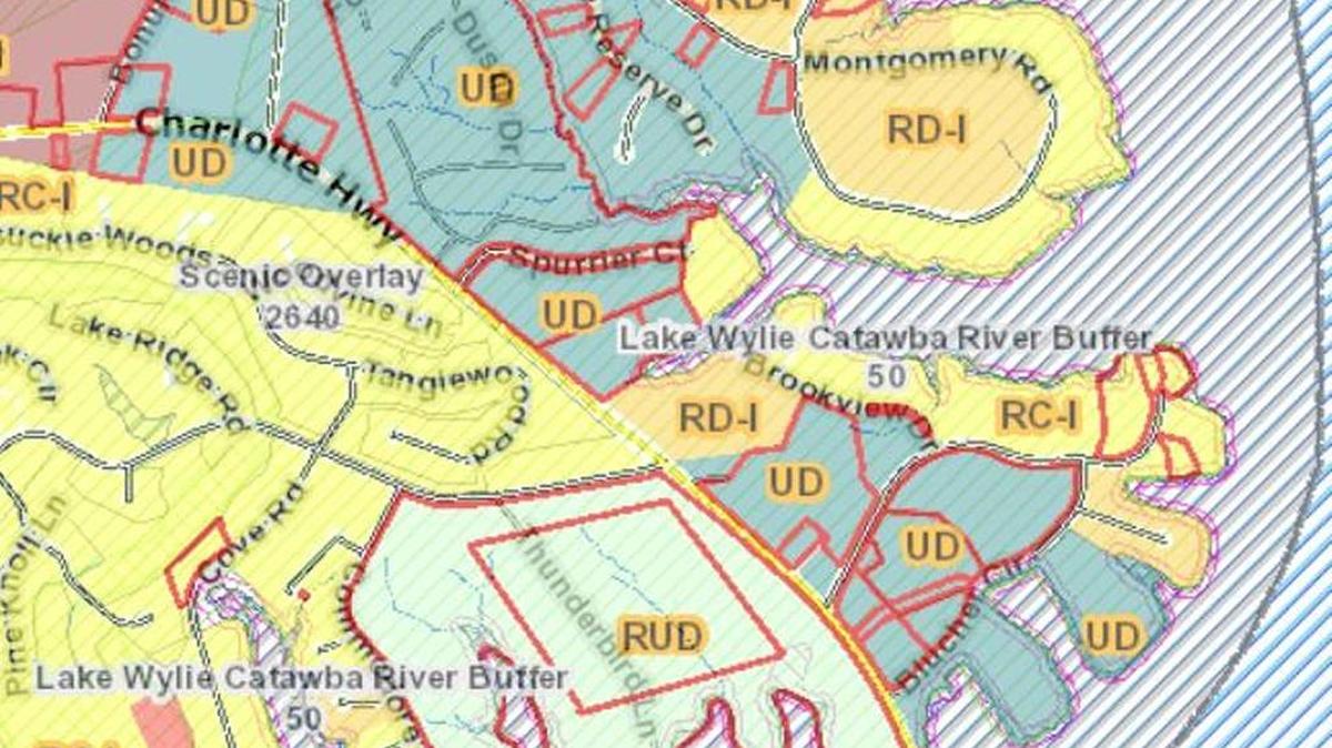 The UD zoning district, like several properties along S.C. 49 in Lake Wylie seen here, is getting an overhaul in York County