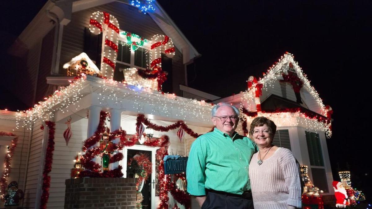 Dorian and Monica Taft display their Christmas spirit with this years theme of "Santa, Candy Canes, Nutrcrackers and more at their Indian Land home."