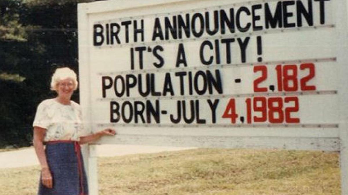 Kitty Updike in a 1982 photo celebrating the incorporation of Tega Cay as a city.