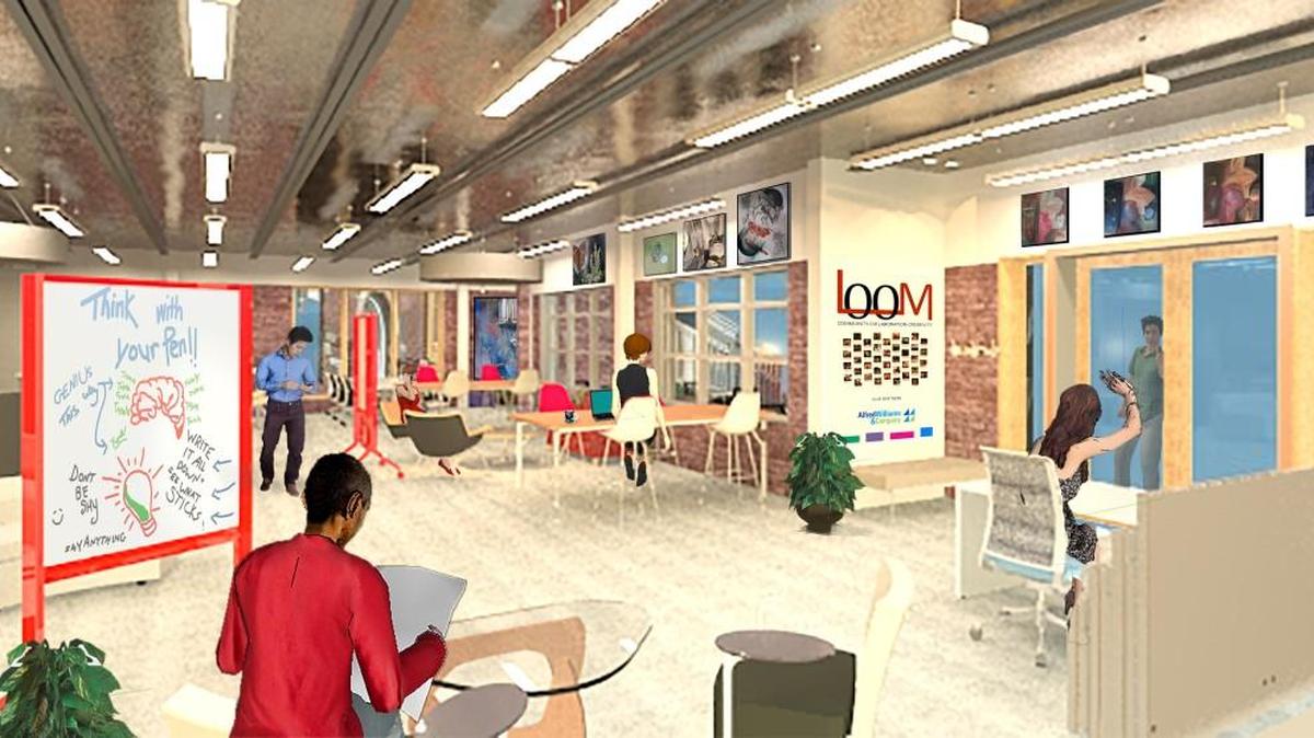 A rendering show what the inside of LOOM Coworking of Fort Mill may look like when it opens this summer in Fort Mill.