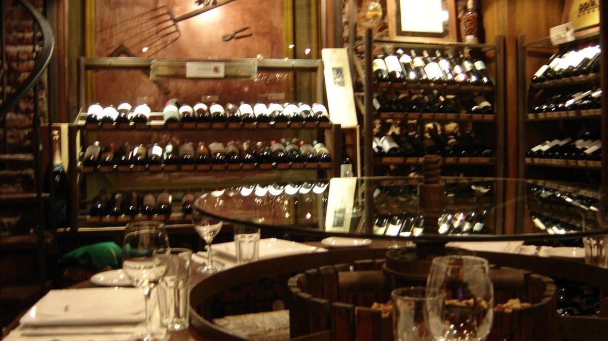 Table at Azafran Restaurant in Mendoza, Argentina, South America.