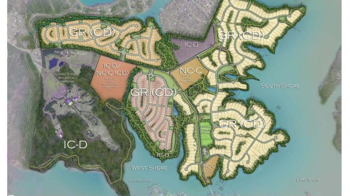 McLean is a 670-acre plan almost entirely on the Belmont, N.C., side of Lake Wylie. It covers five miles of shoreline along the state border and includes homes in York County.