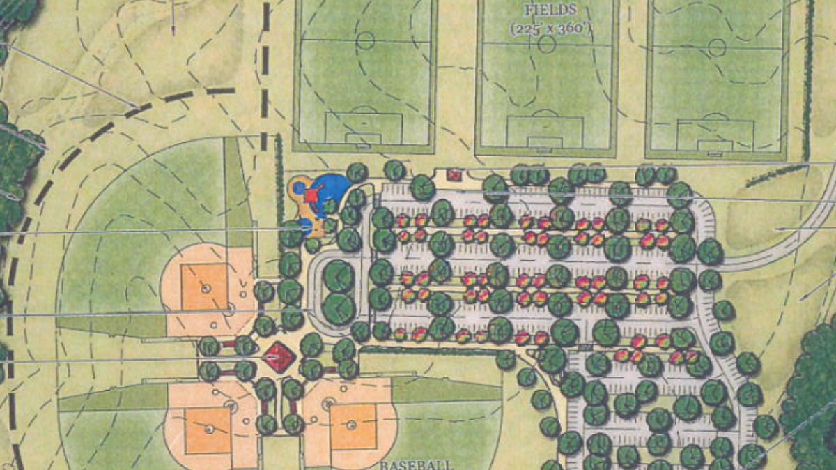 
Changes have been made to this original Crowders Creek park plan in Lake Wylie. However, it still includes three multipurpose fields and baseball fields.
