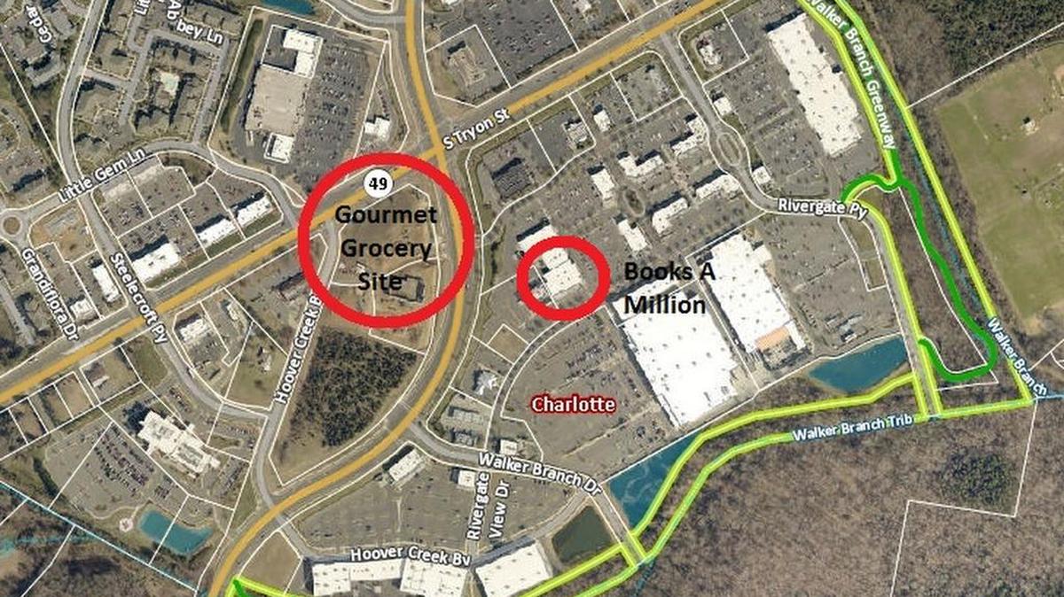 A gourmet grocery store is planned near the RiverGate shopping center and Carolinas HealthCare System Steele Creek, near Lake Wylie.