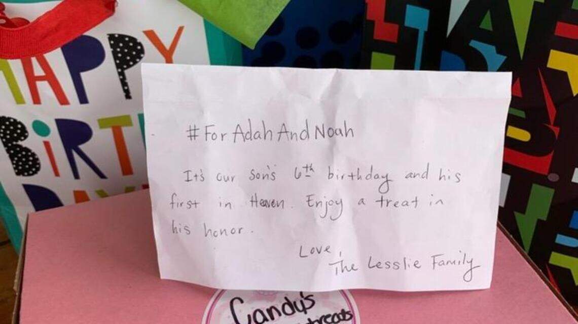 ‘#ForAdahandNoah’: She ordered her husband a birthday cake. The Lesslie family paid.