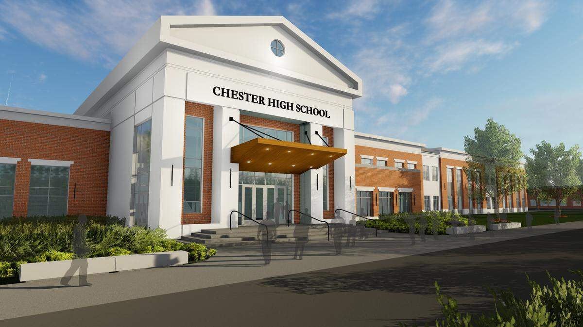 A front view of Chester High School. All Chester schools will continue to improve security measures this year, the superintendent said.