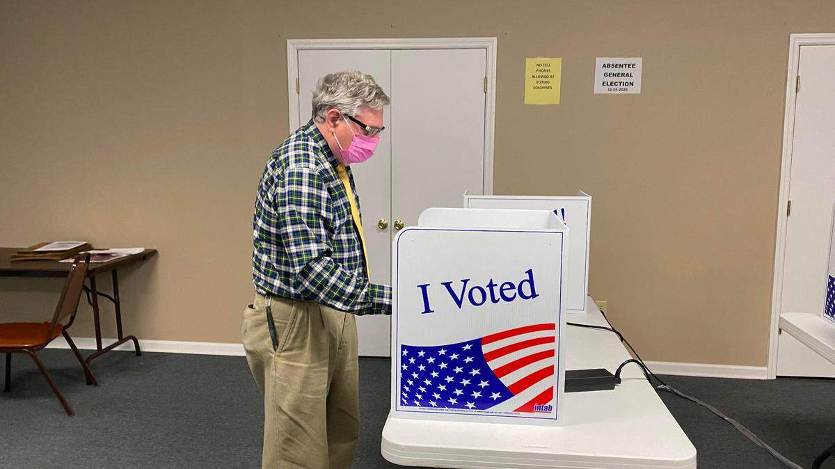 Chester County Elections Commission Chairman Bill Marion, casts his ballot during early voting in Chester, SC.