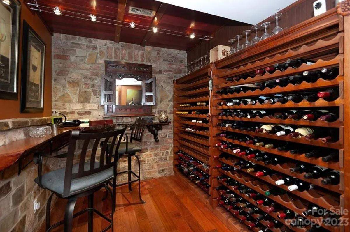 A wine cellar inside the Mallard Point home in Lake Wylie that sold in January for $3 million.