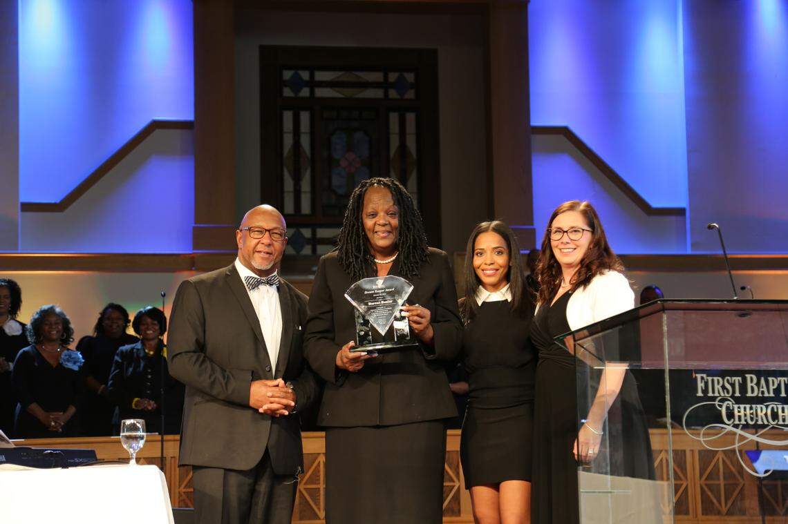 Dorene Boular, center, won the Dream Keeper Award in Rock Hill for years of service connecting communities, particuarly the south side of Rock Hill, to public services. Boular also led the local chapter of the NAACP.
