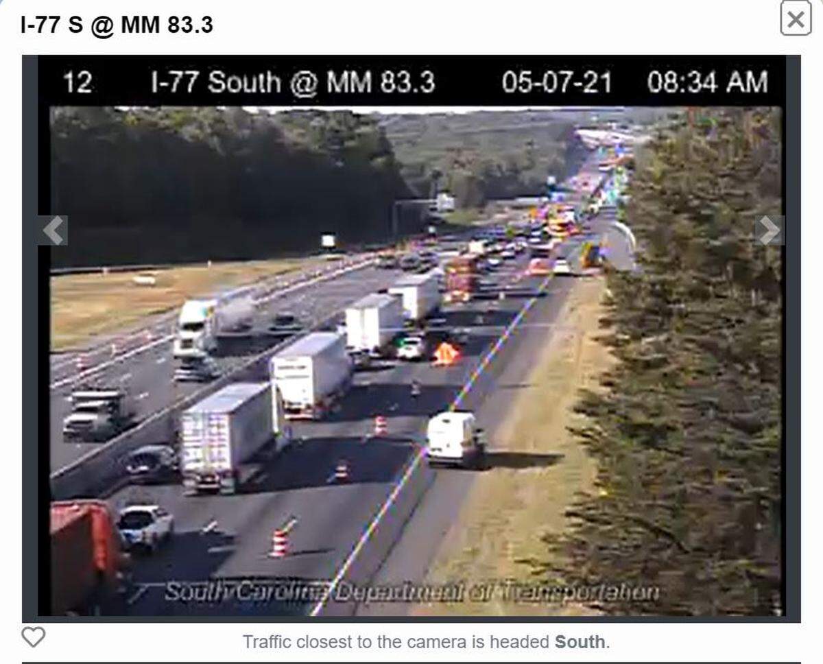 At 8:30 a.m. Monday, traffic crept along in the Sutton Road area of I-77.