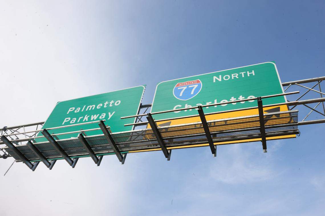 The new Palmetto Parkway off I-77 in Rock Hill is between Dave Lyle Blvd. and Cherry Road. The Exit 81 interchange was built for the Carolina Panthers headquarters project. Now the city owns that site but hasn’t announced new plans for it.