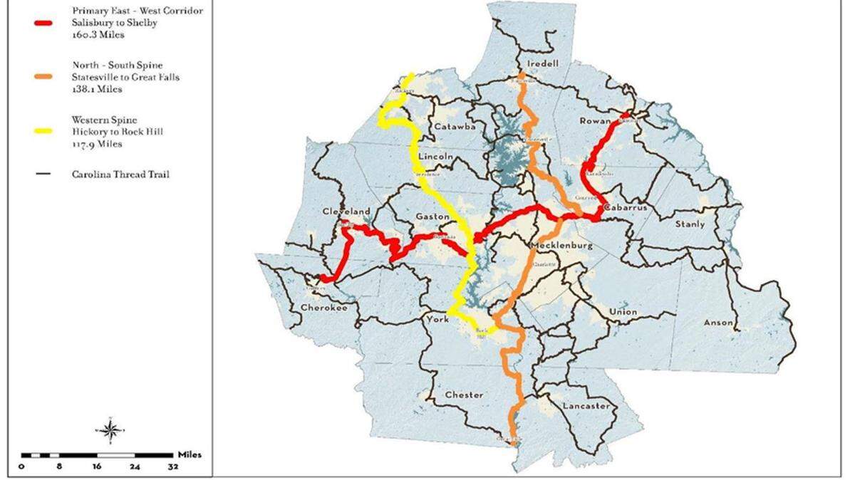 The Carolina Thread Trail will add new access in York, Lancaster and Chester counties.